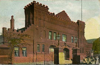 Postcard of  Edkin Street Drill Hall, Workington - 1907